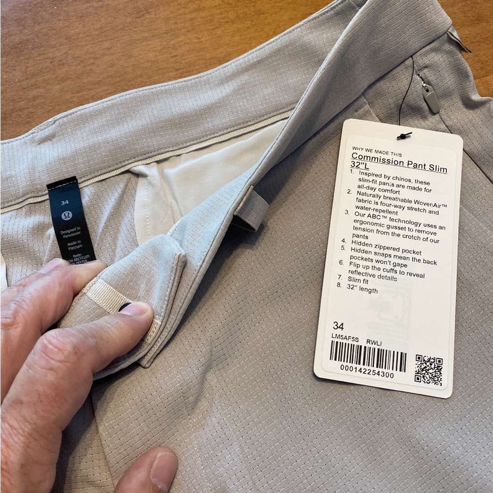 lulu lemon men’s commission pant slim